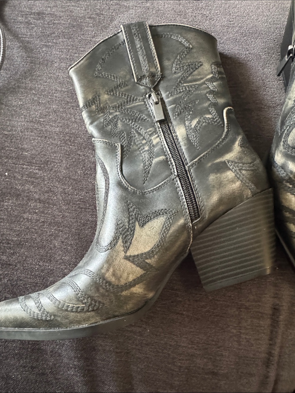 Embroidered western booties